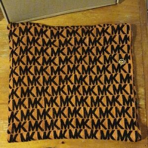Michael Kors Black and Orange MK Pattern Scarf